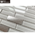 Ebro High Quality Modern China Crystal Glass Mosaic Tiles White Mix Steel